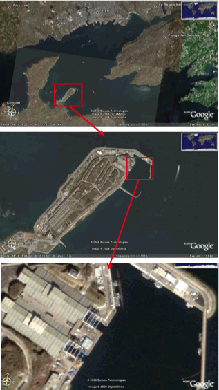 La rade de Brest vue par Google Earth
