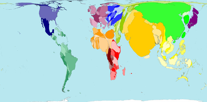 Worldmapper, des centaines de cartes du monde sur Internet